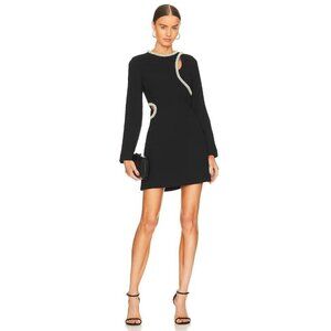 Jonathan Simkhai Katherine Diamante Cutout Mini Dress Black Womens Size 2